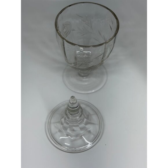 VTG Antique Westmoreland Colonial Etched Glass Candy Jar w/ Lid 9" Pedestal EAPG - Picture 4 of 8